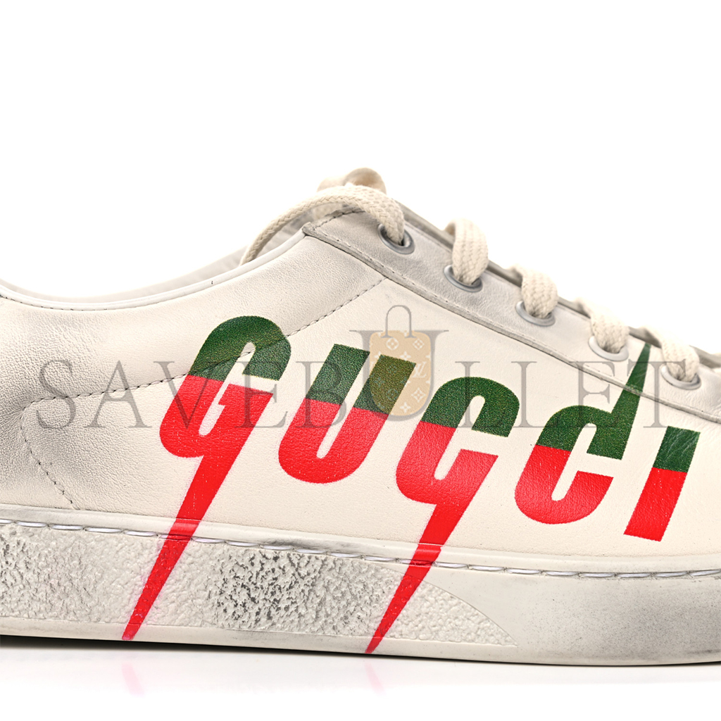 GUCCI DISTRESSED CALFSKIN MENS ACE BLADE SNEAKERS 11 923484